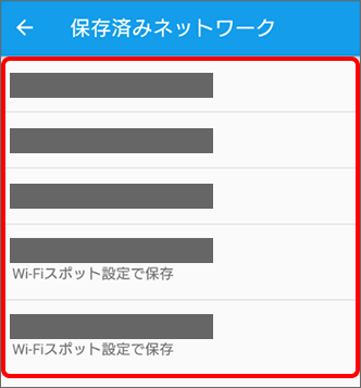 「保存済みネットワーク」