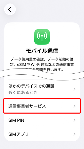 「通信事業者サービス」