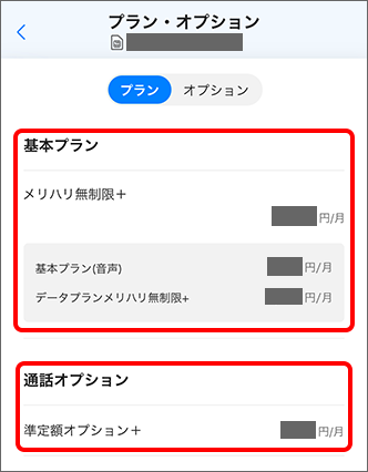 「基本プラン」「通話オプション」