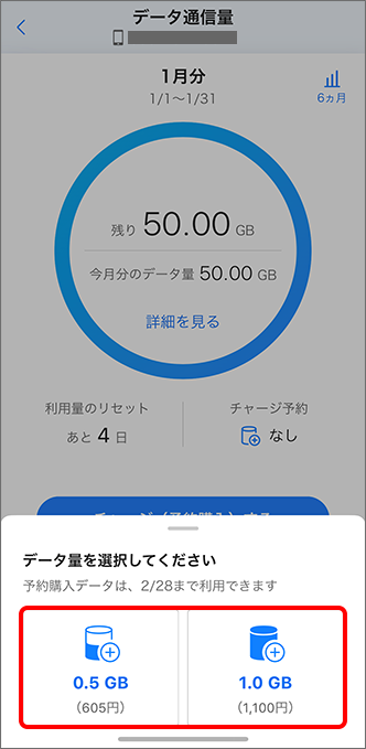 ご希望のデータ量