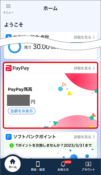 「PayPay」をタップ