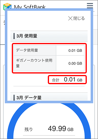 メリハリプラン 月間の利用データ量が2gb以下だと割引が適用されますが データ通信量の確認方法を教えてください よくあるご質問 Faq サポート ソフトバンク