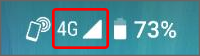 アンテナマークおよび「4G」「5G」などの表示が出ているか確認