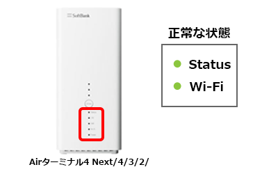 Airターミナル4 Next／4／3／2ランプ状態