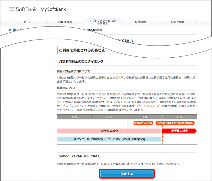 Yahoo 基本サービス 利用停止方法を教えてください よくあるご質問 Faq サポート ソフトバンク