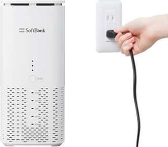 電源アダプタをAirターミナル6につなぎ、コンセントに差し込む