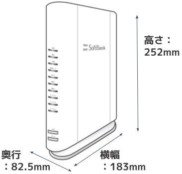 高さ252mm×横幅183mm×奥行82.5mm