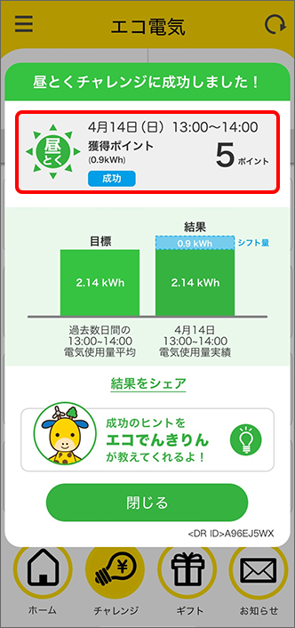 目標を達成するとポイントが付与
