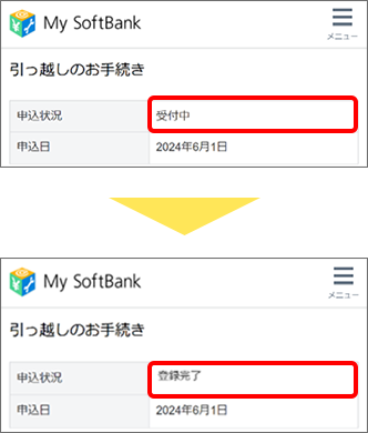 申し込み状況確認イメージ（継続利用）