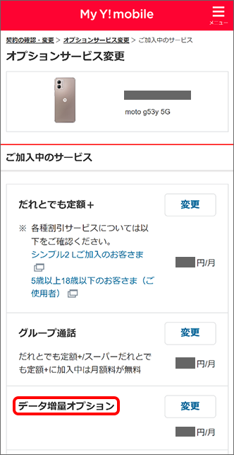 「データ増量オプション」
