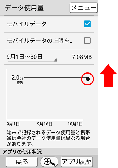 シンプルスマホ3 データ使用の警告 の表示が出ます 出ないようにする方法を教えてください よくあるご質問 Faq サポート ソフトバンク